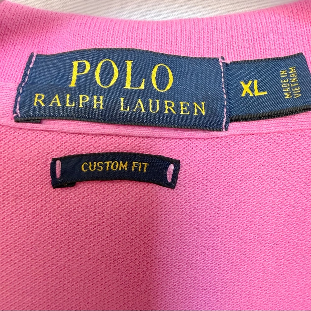NWOT Ralph Lauren Bright Pink Polo Shirt, Custom Fit XL - Picture 3 of 7